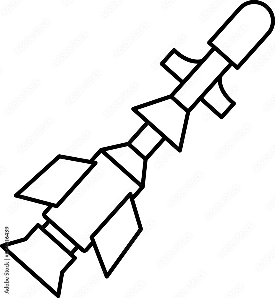 Illustration of Missile Icon in Line Art. Illustration of Missile Icon in Line Art.