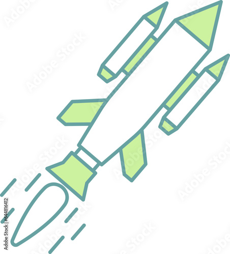 Illustration of Missile Icon in Flat Style.