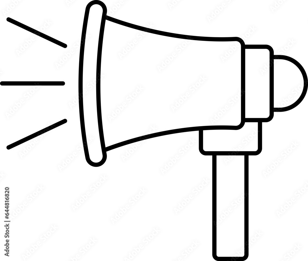Loudspeaker Icon In Black Line Art. Loudspeaker Icon In Black Line Art.