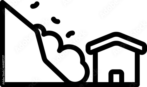 Isolated Landslide Icon in Line Art.