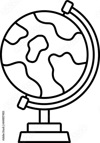 Isolated Globe Stand Icon In Linear Style.