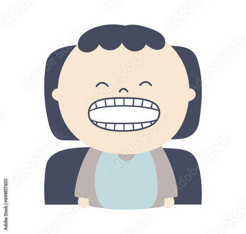 The boy who has a medical examination on the tooth
