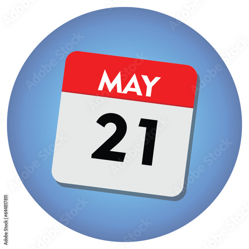Free Download 21 may icon with white background, calender icon - GFXLoad
