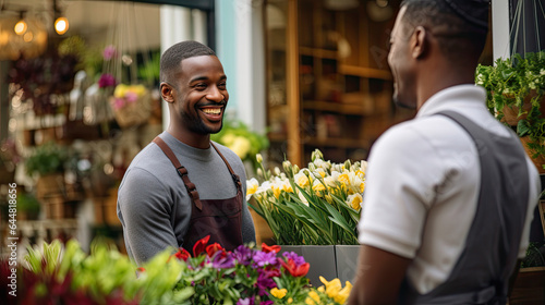  florist as he passionately works in his flower shop