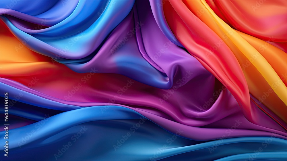 colorful silk fabric background - generative ai