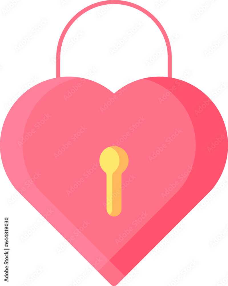 Isolated Heart Lock Icon in Flat Style. Isolated Heart Lock Icon in Flat Style.