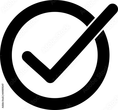 Glyph Style Checkmark Icon Or Symbol.