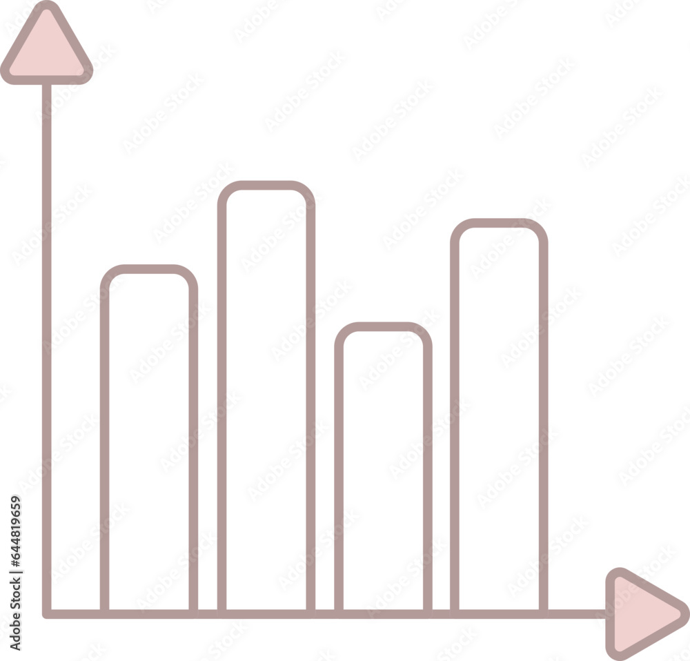 Pink And White Bar Graph Icon or Symbol. Pink And White Bar Graph Icon or Symbol.