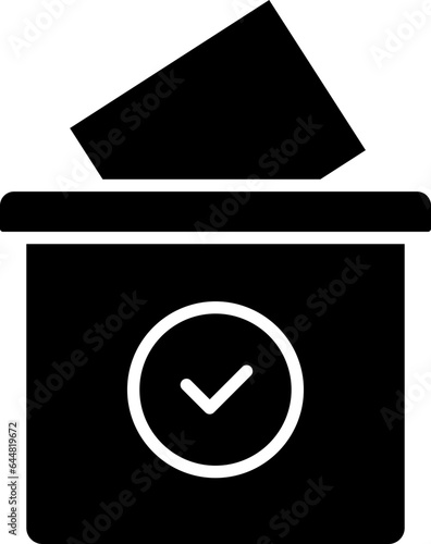 Ballot Box Icon Or Symbol In Glyph Style.
