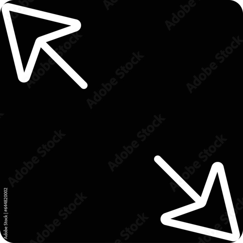 Expand Icon In Black And White Color.