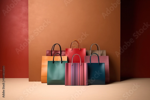 Christmas, New Year or birthday shopping bags