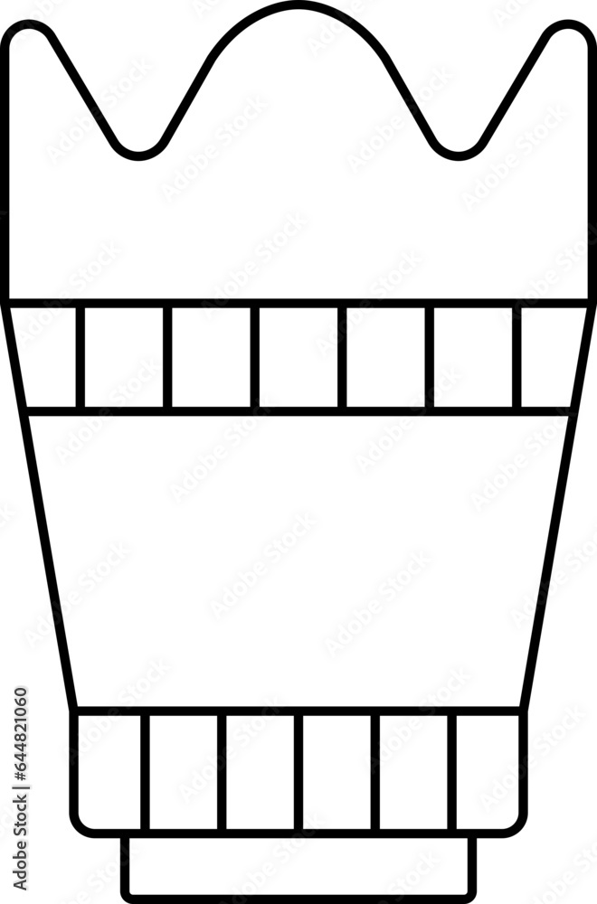Hood Or Zoom Lens Icon In Black Outline. Hood Or Zoom Lens Icon In Black Outline.