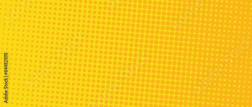 Halftone Pop Art Style Starburst Pattern Cartoon Background Yellow light effect. Vintage tone. Vector illustration. wow gradient design banner