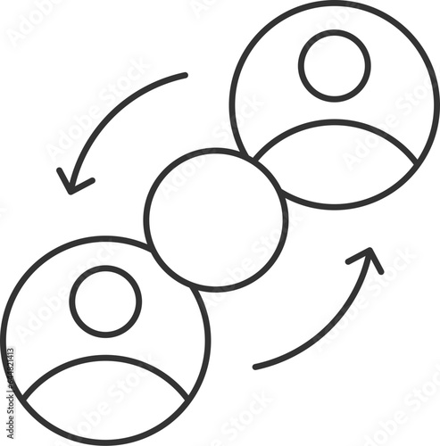 User Money Transfer Icon In Thin Line.