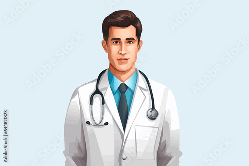 man doctor vector flat minimalistic isolated illustration