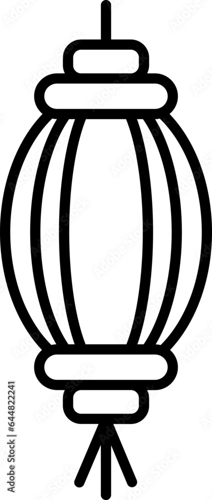 Illustration of Chinese Lanthern Icon in Line Art. Illustration of Chinese Lanthern Icon in Line Art.