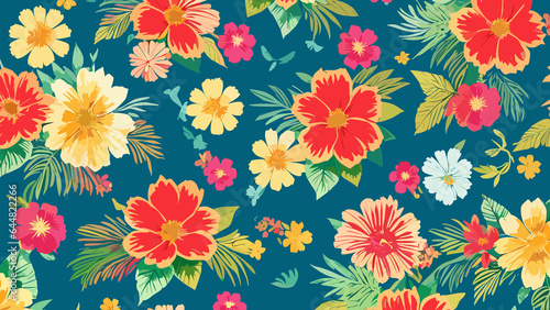 Tropical floral seamless pattern. Background  Wallpaper.