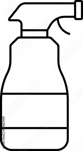 Spray Bottle Icon in Black Outline.