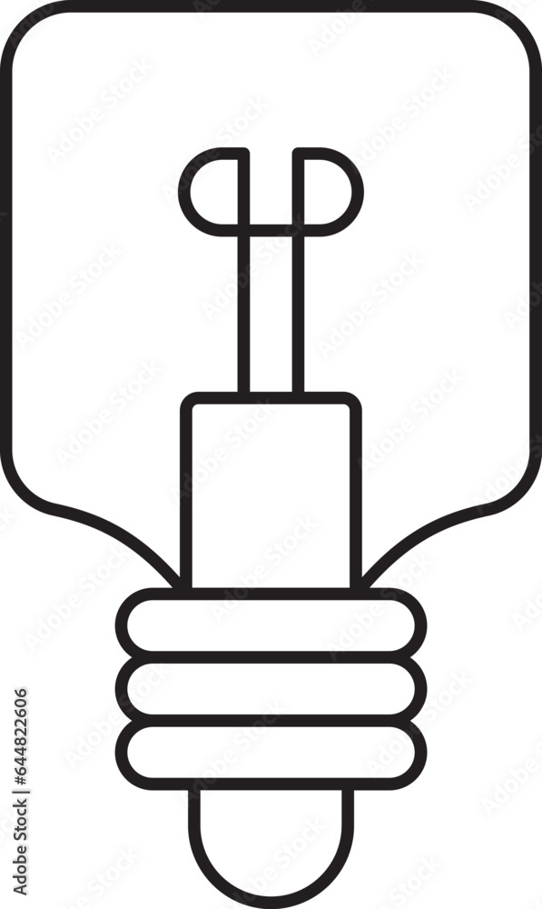 Illustration Of Light Bulb Icon In Line Art. Illustration Of Light Bulb Icon In Line Art.