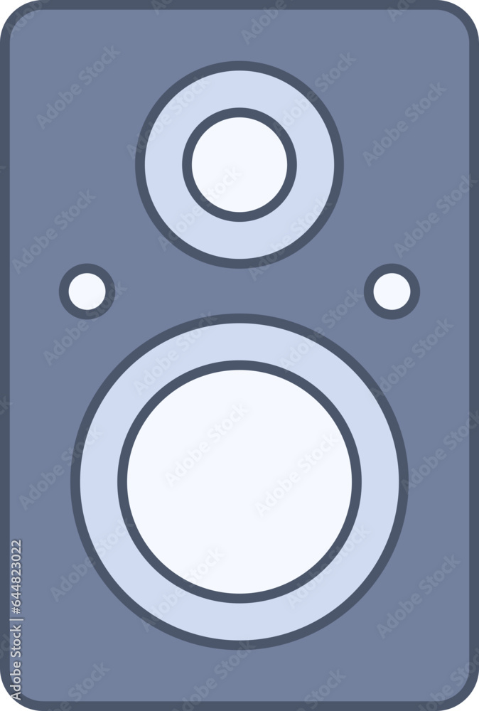 Illustration Of Speaker Icon In Blue And Gray Color. Illustration Of Speaker Icon In Blue And Gray Color.