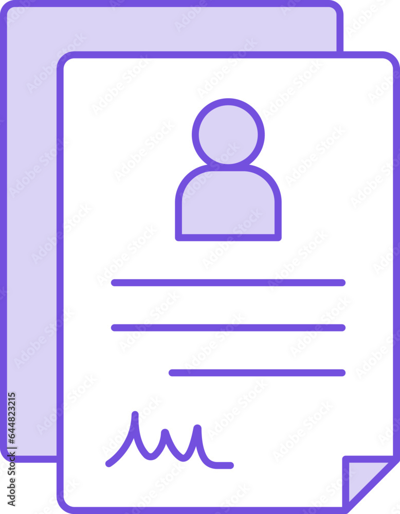 Contract Or Agreement Paper In Purple And White Color. Contract Or Agreement Paper In Purple And White Color.