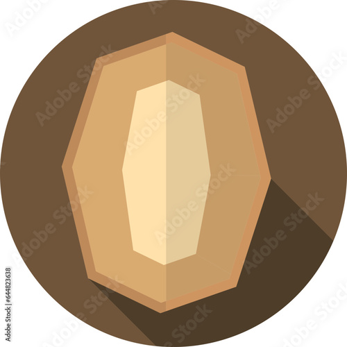 Crystal Stone Icon On Brown Background.