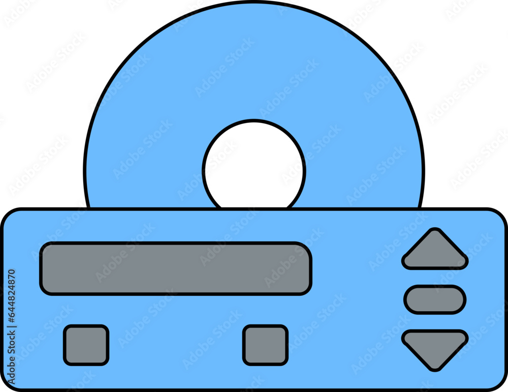 DVD Player Icon In Blue And Gray Color. DVD Player Icon In Blue And Gray Color.