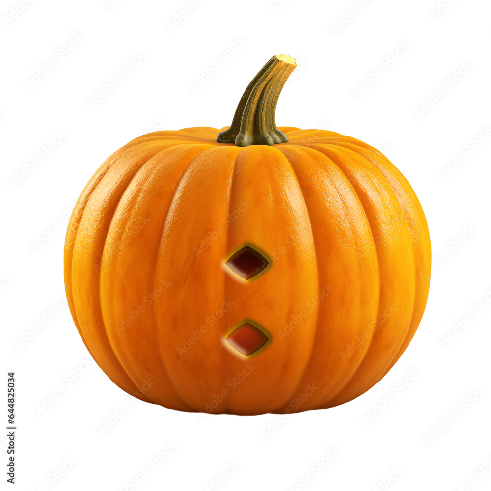 Fototapeta premium Halloween pumpkin font colon, : symbol. Isolated on transparent background. 