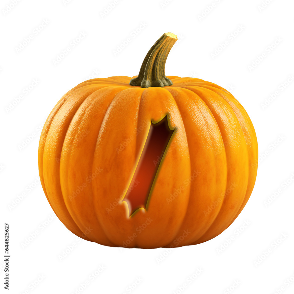 Obraz premium Halloween pumpkin font slash, / symbol. Isolated on transparent background. 