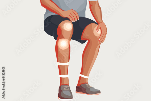 Knee pain vector flat minimalistic isolated illustration