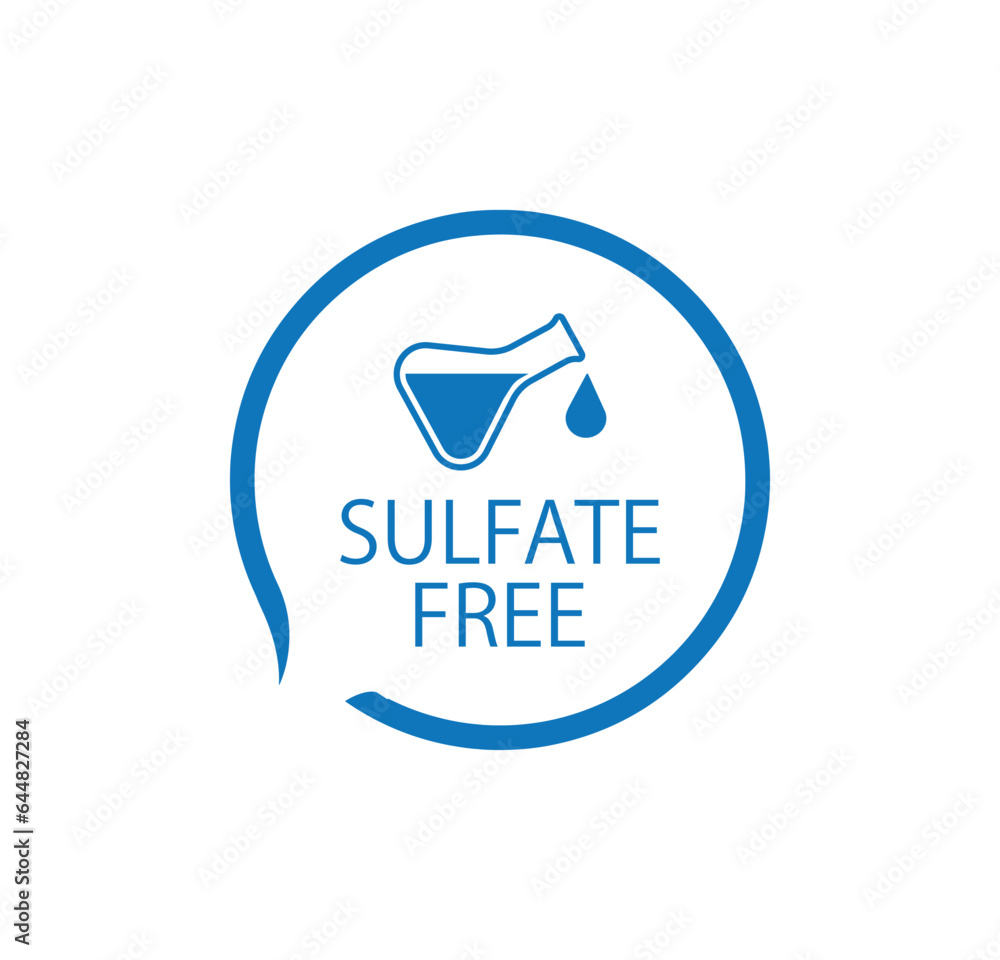 sulfate free sign on white background sulfate free sign on white background