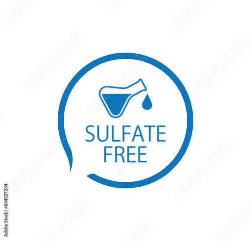 sulfate free sign on white background