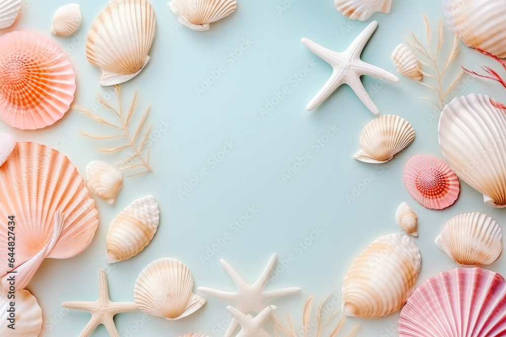 Puka shell on solid background. Ocean summer and vacation concept. Puka shell on solid background. Ocean summer and vacation concept.