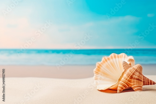 Puka shell on solid background. Ocean summer and vacation concept. © VisualProduction