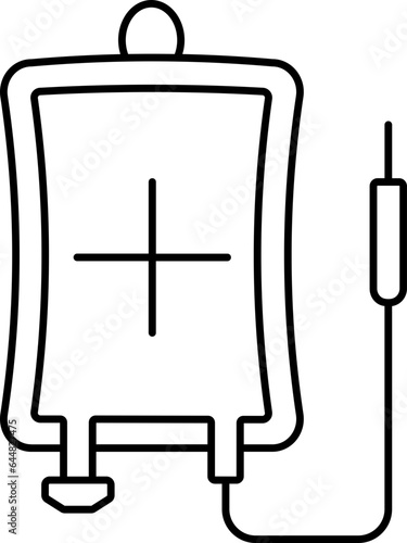 IV Bag Icon In Black Outline.