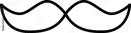 Black Line Art Mustache Icon Or Symbol.