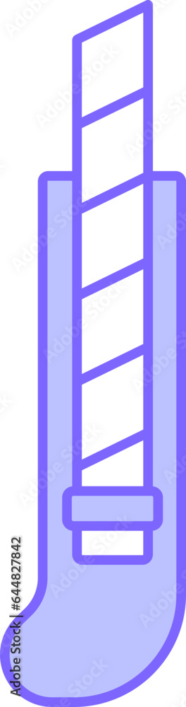 Cutter Knife Icon In Blue Color. Cutter Knife Icon In Blue Color.