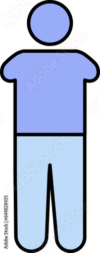 Arm Amputee Icon In Blue Color.