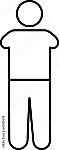 Arm Amputee Icon In Black Line Art.