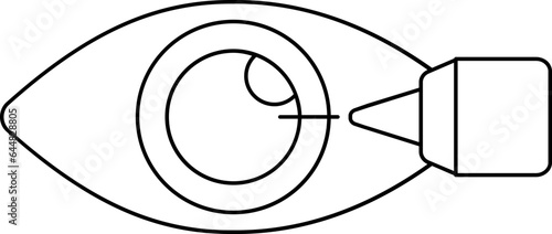 Illustration Of Eye Lasik Icon In Line Art.