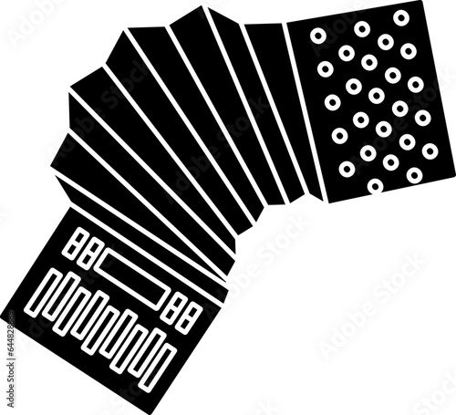 Accordion Icon In B&W Color.