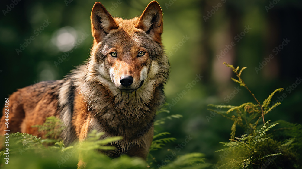a red wolf in its natural habitat. Endangered Species a red wolf in its natural habitat. Endangered Species