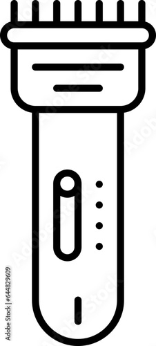 Black Outline Trimmer Icon In Flat Style.