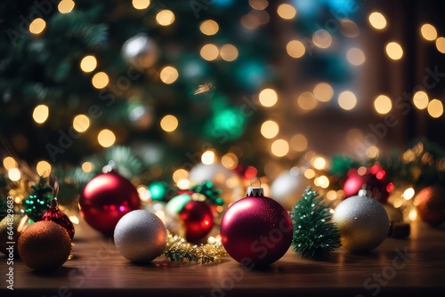 Festive Illumination  Christmas Tree with Lights and Ornaments