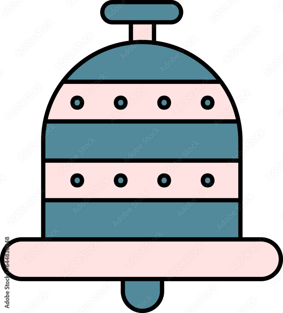 Hang Bell Icon In Blue And Pink Color. Hang Bell Icon In Blue And Pink Color.
