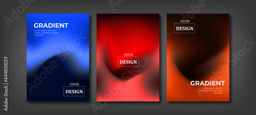 Set of covers design templates with vibrant gradient background. Trendy modern design. Applicable for placards, banners, flyers, presentations, covers and reports. Vector illustration. photo