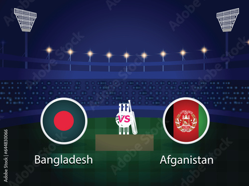 Bangladesh vs Afghanistan 2023 cricket world cup with schedule broadcast template design