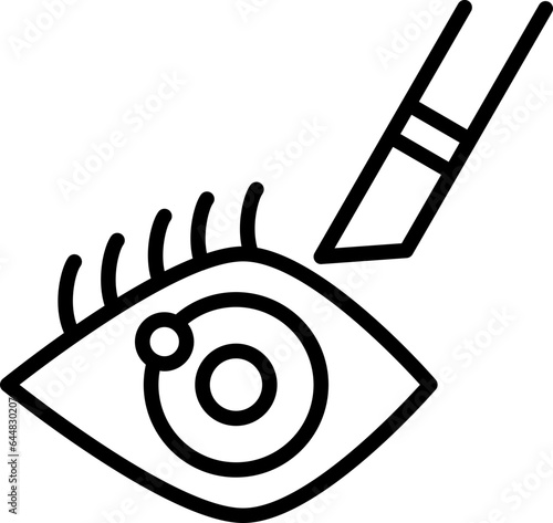 Linear Style Illustration Of Eye Incision Icon.