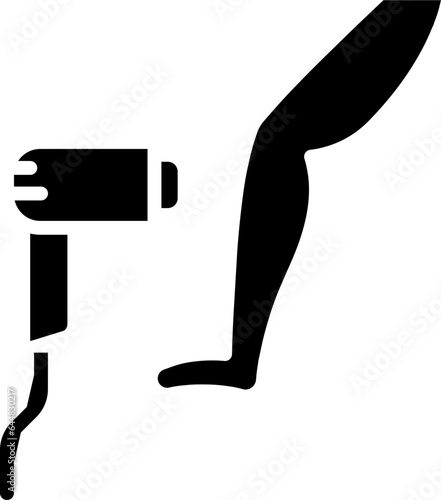 Black And White Laser Hair Removal Icon.