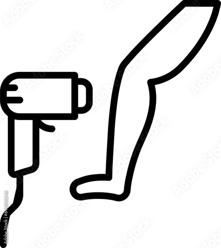 Linear Style Laser Hair Removal Icon.